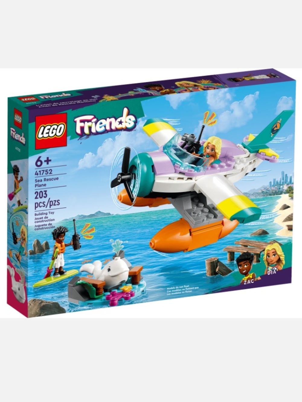 Lego 41752 Friends Sea Rescue Plane -203 Pieces NIB